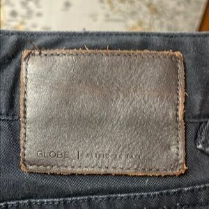 33X32 Globe Navy Denim with Leather Patch